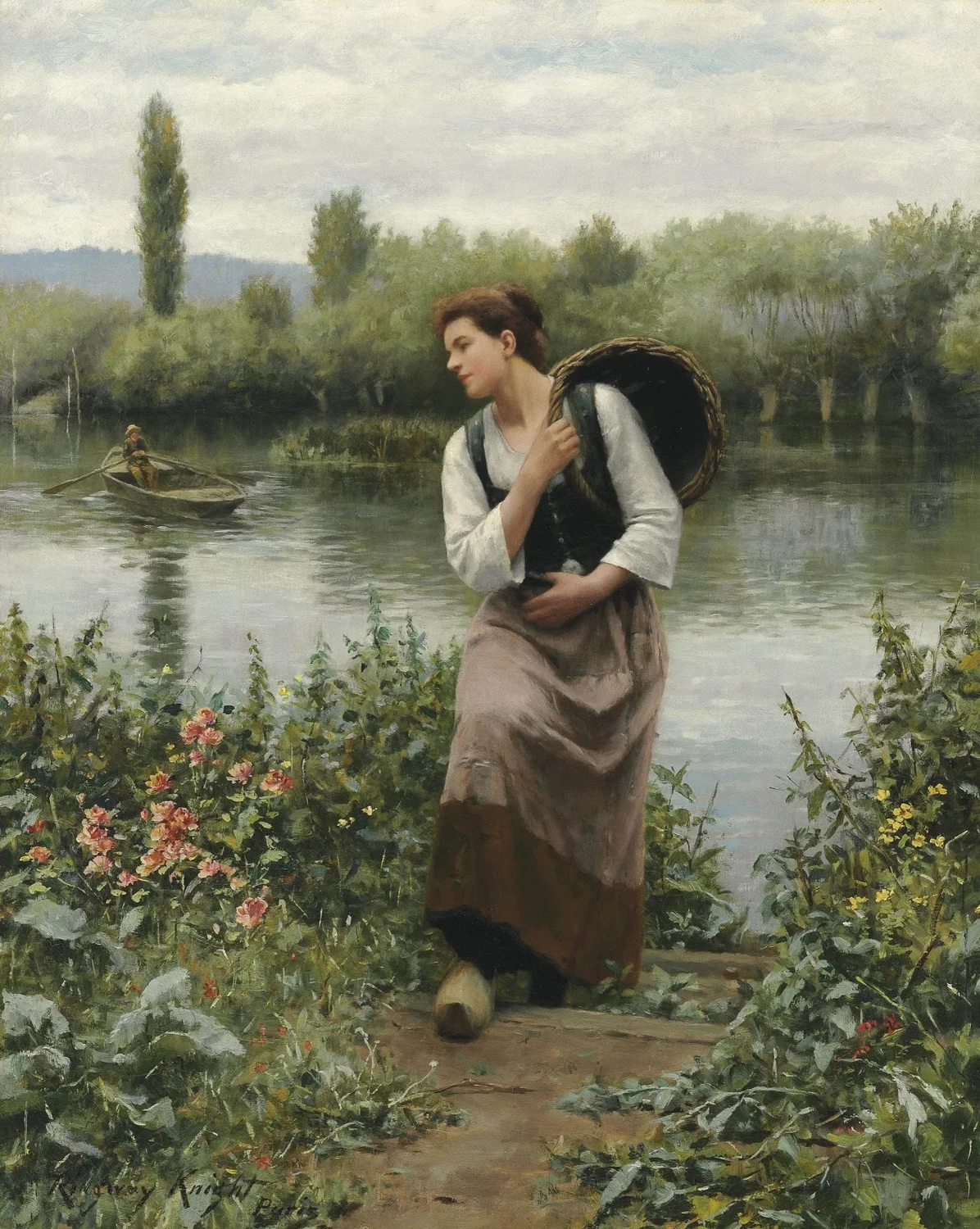 Donna con il cesto
